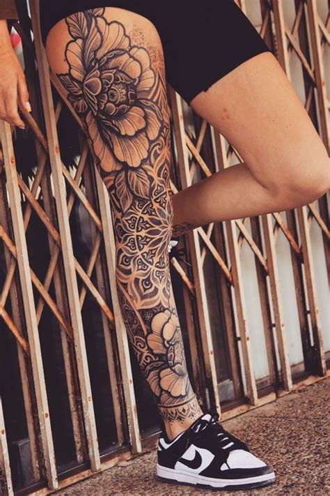 thigh tattoo for women|full leg tattoos for women.